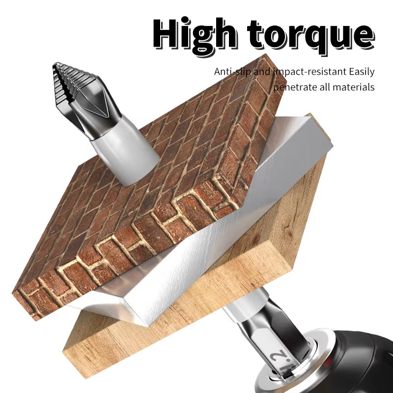 6 Pcs Strong Grip Screw Bit – High Torque, Magnetic, Anti-Slip Design Cross Head Household Electric Driver Screw Set - High Hardness Hand Drill Bits for Electric Screwdrivers