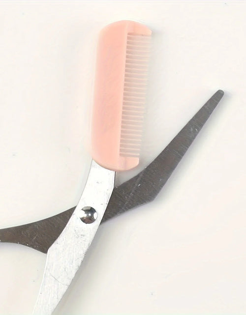 Load image into Gallery viewer, Eyebrow Trimming Scissors Black with Built-In Comb - Stainless Steel, Precise Grooming Tool, Creating Perfect Eyebrows
