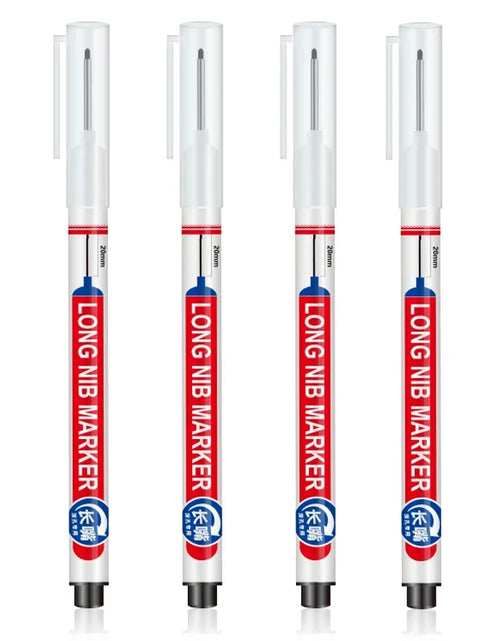 Load image into Gallery viewer, 4Pcs/Set 20Mm Long Nib Head Markers for Deep Hole and Metal Perforating Pen Waterproof Bathroom Woodworking Decoration Multi-Purpose
