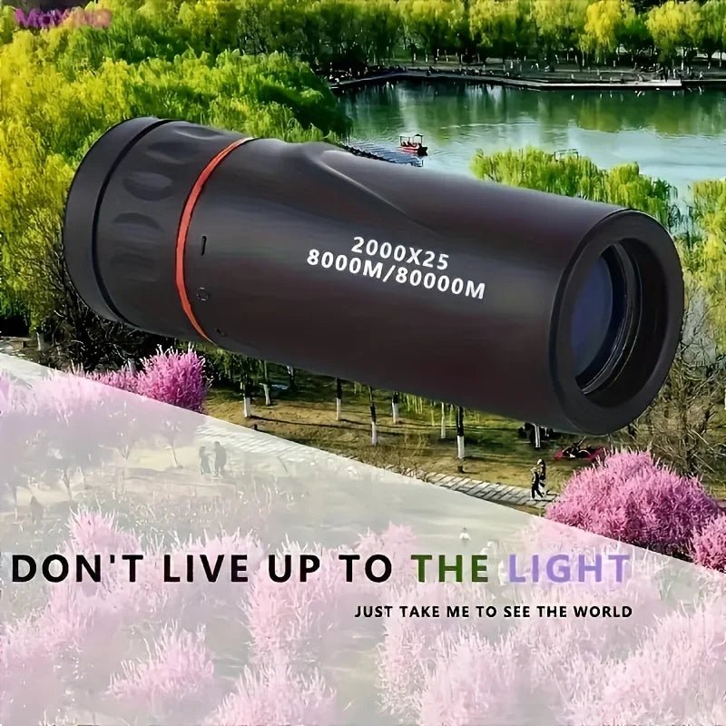 HD Monocular Telescope 2025 2000X25,  Compact Portable for Travel, Hiking, Fishing, Camping, Stargazing, Concerts & Bird Watching