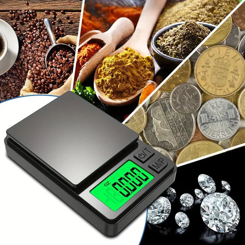 Precision Pocket Scale 1000G X 0.1G - Digital Gram, Food, Jewelry, Ounces/Grains Scale with Backlit LCD - Mini Scale for Travel