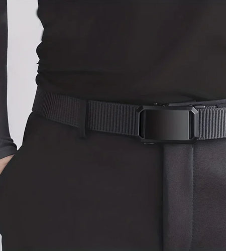 New Automatic Buckle Belt, Canvas Tactical Workwear Casual Outdoor Military Training Pants Belt for Men