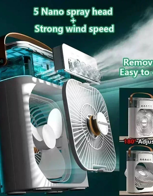 Load image into Gallery viewer, Mini Air Conditioner Household Air Cooler LED Night Light Portable Humidifier Air Adjustment Fan Office Home Fan
