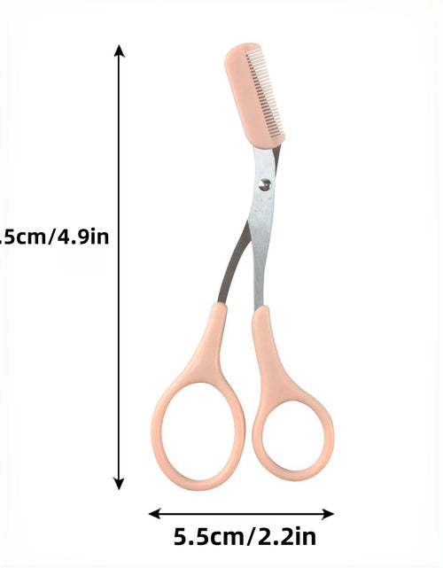 Load image into Gallery viewer, Eyebrow Trimming Scissors Black with Built-In Comb - Stainless Steel, Precise Grooming Tool, Creating Perfect Eyebrows
