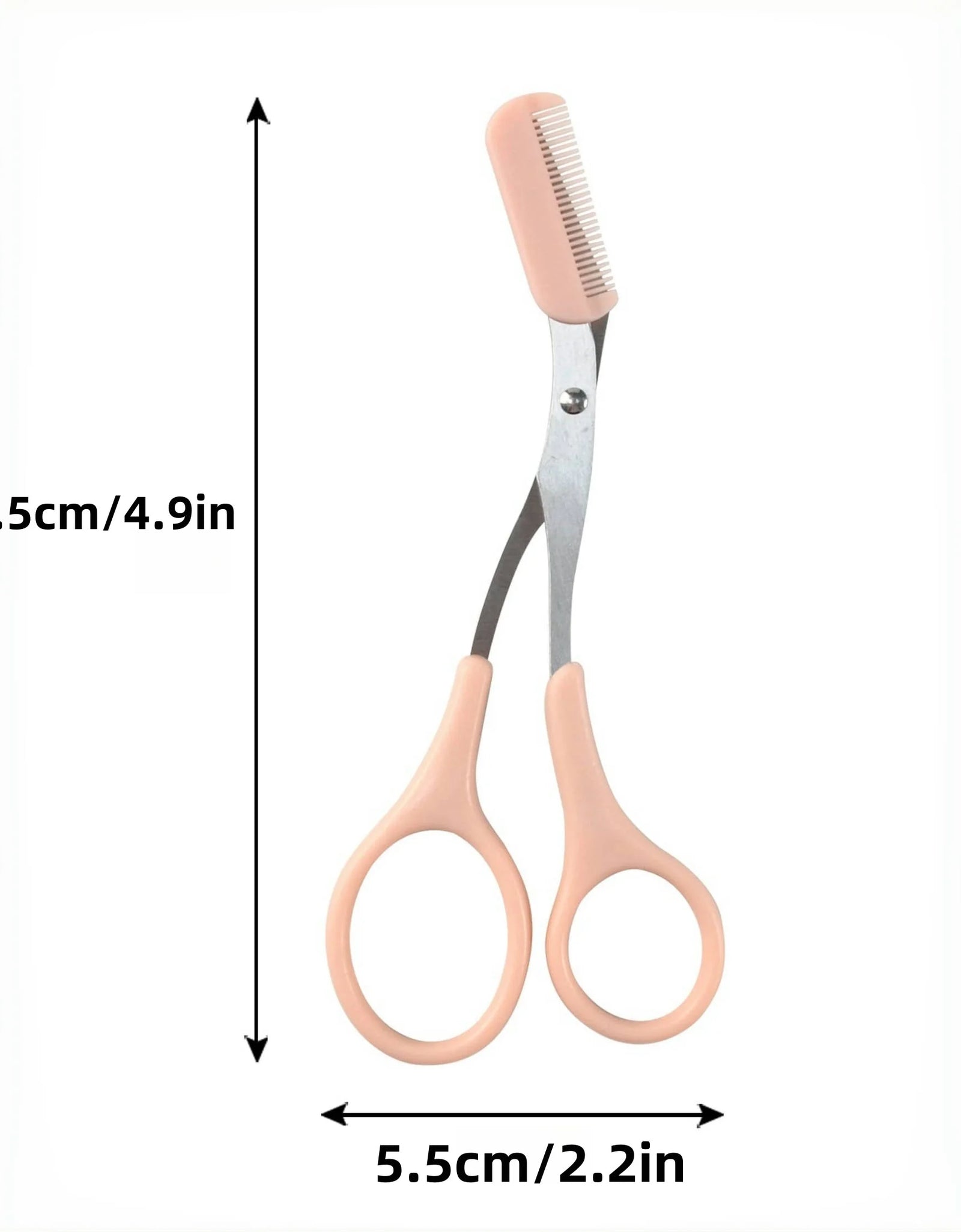 Eyebrow Trimming Scissors Black with Built-In Comb - Stainless Steel, Precise Grooming Tool, Creating Perfect Eyebrows