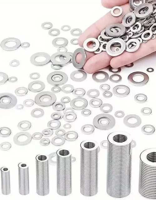 Load image into Gallery viewer, 360/580Pcs 304 Stainless Steel Flat Washers Set, Perfect for Home Decor, Factory Repair, Kitchens, Shops &amp; More
