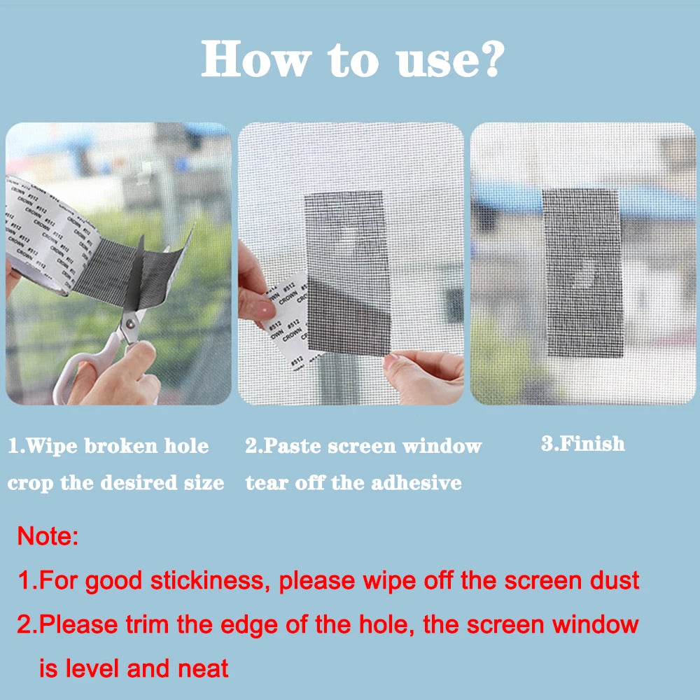 1Ps Easy-To-Apply Waterproof Window Screen Repair Tape – Keep Mosquitoes Out with Our Anti-Insect, Self-Adhesive Mesh Patch