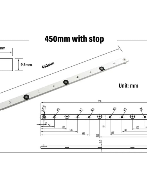 Load image into Gallery viewer, 300 / 450 / 650Mm Miter Aluminum Bar Slider Tool Suitable for T-Slot and T-Track

