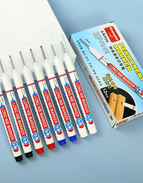 Load image into Gallery viewer, 4Pcs/Set 20Mm Long Nib Head Markers for Deep Hole and Metal Perforating Pen Waterproof Bathroom Woodworking Decoration Multi-Purpose
