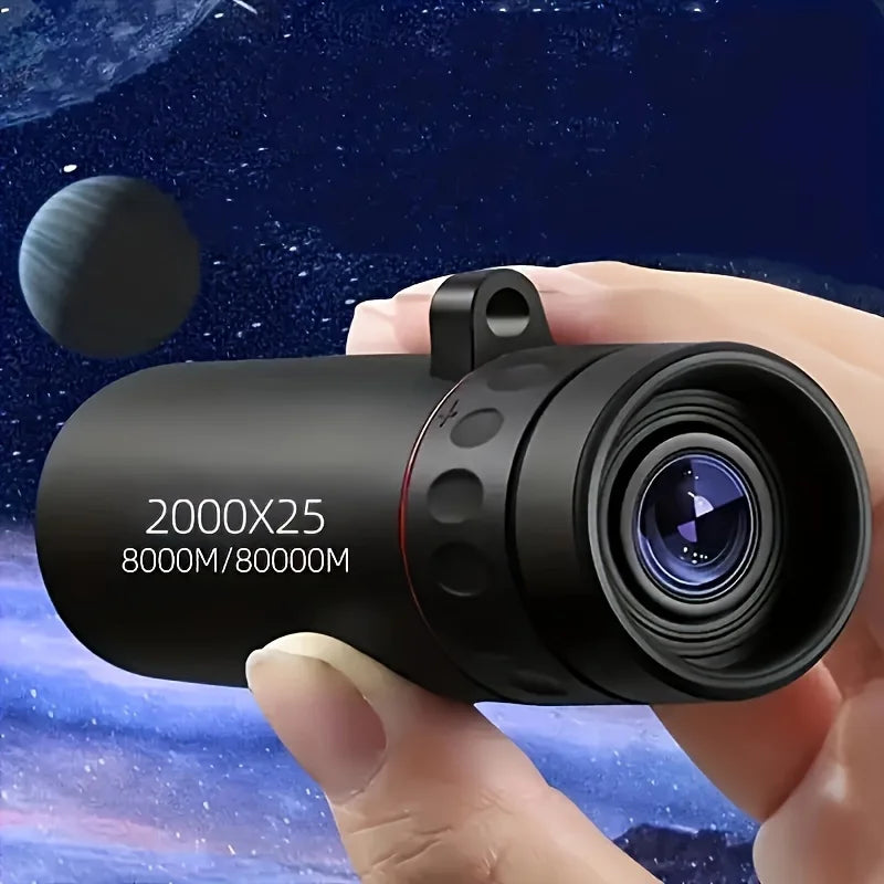 HD Monocular Telescope 2025 2000X25,  Compact Portable for Travel, Hiking, Fishing, Camping, Stargazing, Concerts & Bird Watching