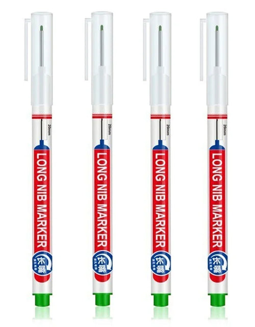 Load image into Gallery viewer, 4Pcs/Set 20Mm Long Nib Head Markers for Deep Hole and Metal Perforating Pen Waterproof Bathroom Woodworking Decoration Multi-Purpose
