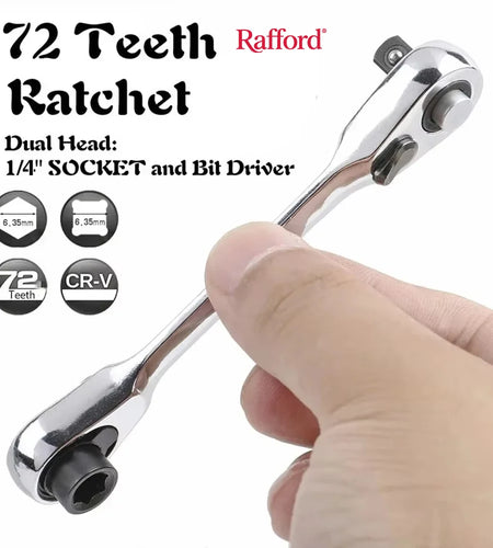 Mini Treble 1/4 Ratchet Wrench Double Ended Quick Socket Ratchet Wrench Screwdriver Hex Torque Wrenches Set 2In1 Spanner