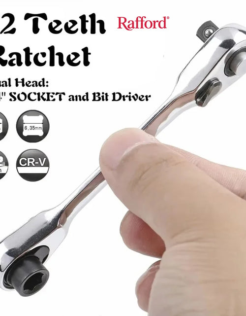 Load image into Gallery viewer, Mini Treble 1/4 Ratchet Wrench Double Ended Quick Socket Ratchet Wrench Screwdriver Hex Torque Wrenches Set 2In1 Spanner
