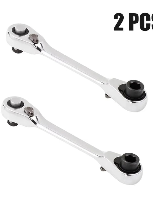 Load image into Gallery viewer, Mini Treble 1/4 Ratchet Wrench Double Ended Quick Socket Ratchet Wrench Screwdriver Hex Torque Wrenches Set 2In1 Spanner
