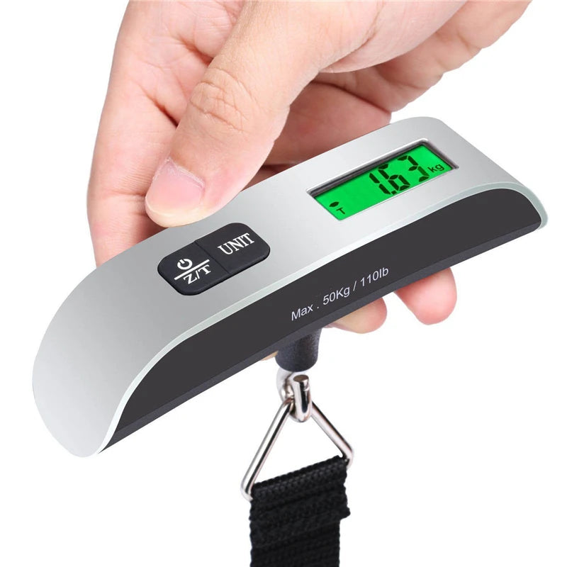 Portable Digital Scale LCD Display 110Lb/50Kg Electronic Luggage Hanging Suitcase Travel Weighs Baggage Bag Weight Balance Tools