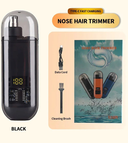 2 in 1 Electric Portable Ear and Nose Hair Trimmer Clipper 2024 Professional Painless Portable Eyebrow for Men