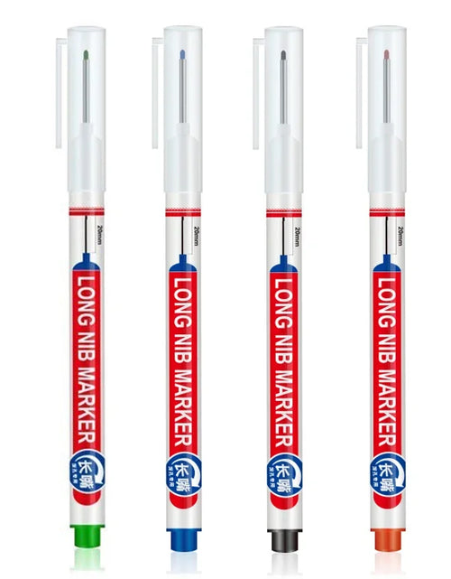 Load image into Gallery viewer, 4Pcs/Set 20Mm Long Nib Head Markers for Deep Hole and Metal Perforating Pen Waterproof Bathroom Woodworking Decoration Multi-Purpose
