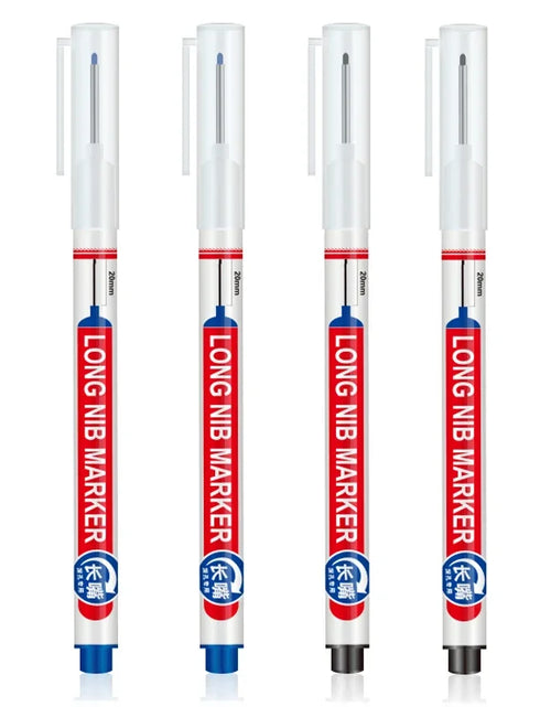 Load image into Gallery viewer, 4Pcs/Set 20Mm Long Nib Head Markers for Deep Hole and Metal Perforating Pen Waterproof Bathroom Woodworking Decoration Multi-Purpose
