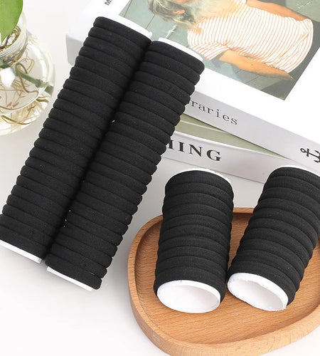 50/100 Pieces of Black and White Hair Bands, Women'S Hair Bands, High-Elasticity Rubber Band Hair Bands, Hair Bands