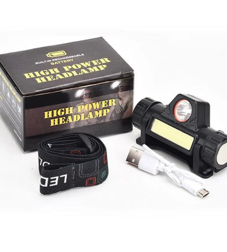 Rechargeable COB LED USB Headlamp Strong Magnetic Powerful Headlight Super Bright Waterproof Head Torch for Outdoor Fishing