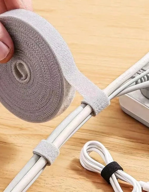 Load image into Gallery viewer, 1/5M Cable Organizer Cable Management Wire Winder Tape Earphone Mouse Cord Management Ties Protector for Iphone Xiaomi Samsung
