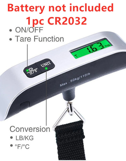 Load image into Gallery viewer, Portable Digital Scale LCD Display 110Lb/50Kg Electronic Luggage Hanging Suitcase Travel Weighs Baggage Bag Weight Balance Tools
