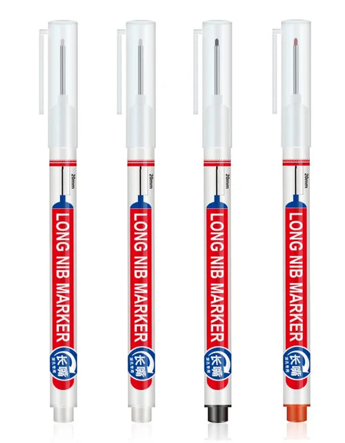 Load image into Gallery viewer, 4Pcs/Set 20Mm Long Nib Head Markers for Deep Hole and Metal Perforating Pen Waterproof Bathroom Woodworking Decoration Multi-Purpose
