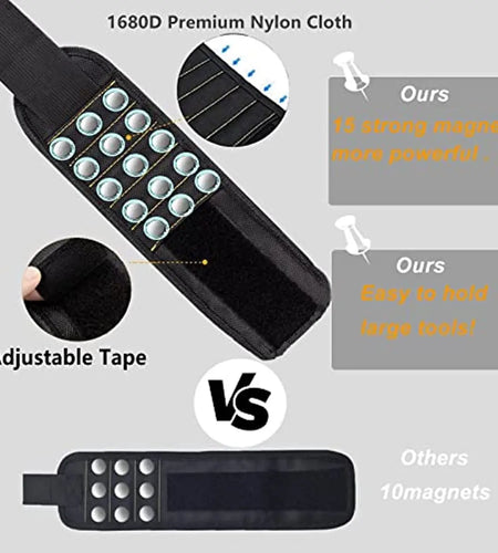 Magnetic Wristband for Holding Screws,Nails，Drilling Bits,Wrist Tool Holder Belts with Strong Magnets,Cool Gadgets for Men, Wome