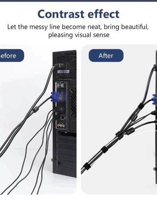 Load image into Gallery viewer, 1/5M Cable Organizer Cable Management Wire Winder Tape Earphone Mouse Cord Management Ties Protector for Iphone Xiaomi Samsung
