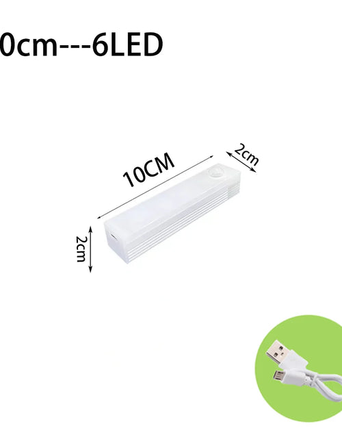 Load image into Gallery viewer, LED Motion Sensor Light Wireless LED Night Light Type C Rechargeable Light Cabinet Wardrobe Lamp Staircase Backlight for Kitchen
