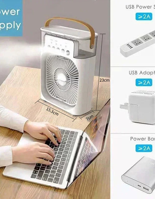 Load image into Gallery viewer, Mini Air Conditioner Household Air Cooler LED Night Light Portable Humidifier Air Adjustment Fan Office Home Fan
