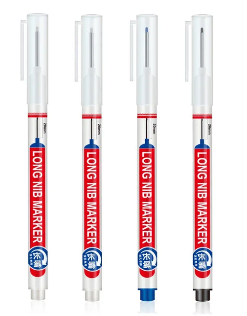 Load image into Gallery viewer, 4Pcs/Set 20Mm Long Nib Head Markers for Deep Hole and Metal Perforating Pen Waterproof Bathroom Woodworking Decoration Multi-Purpose
