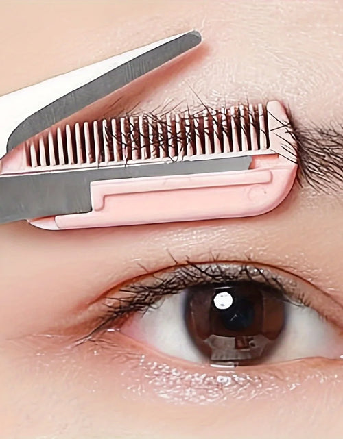 Load image into Gallery viewer, Eyebrow Trimming Scissors Black with Built-In Comb - Stainless Steel, Precise Grooming Tool, Creating Perfect Eyebrows
