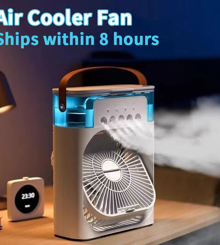 Mini Air Conditioner Household Air Cooler LED Night Light Portable Humidifier Air Adjustment Fan Office Home Fan
