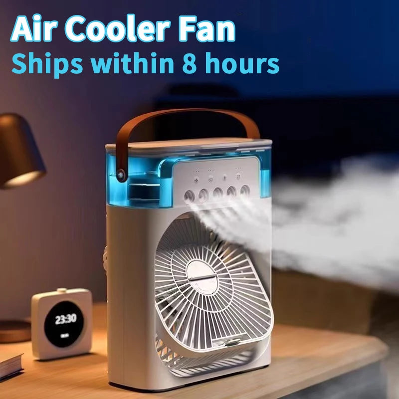 Mini Air Conditioner Household Air Cooler LED Night Light Portable Humidifier Air Adjustment Fan Office Home Fan