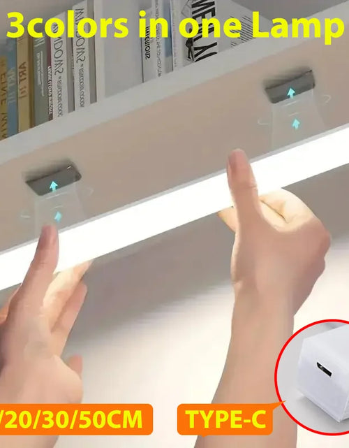Load image into Gallery viewer, LED Motion Sensor Light Wireless LED Night Light Type C Rechargeable Light Cabinet Wardrobe Lamp Staircase Backlight for Kitchen
