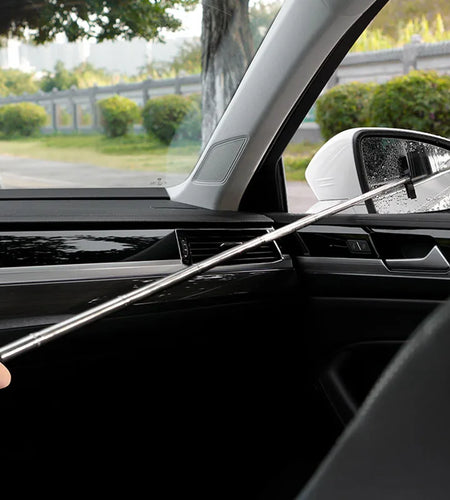 Car Rearview Mirror Wiper Cleaning Tool Auto Glass Mist Cleaner Scraper Car Accessories Handle Telescopic Window Cleaning Brush