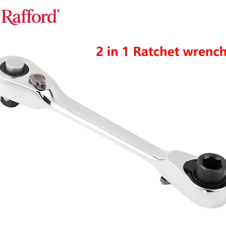 Mini Treble 1/4 Ratchet Wrench Double Ended Quick Socket Ratchet Wrench Screwdriver Hex Torque Wrenches Set 2In1 Spanner