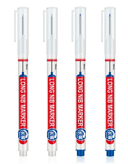 Load image into Gallery viewer, 4Pcs/Set 20Mm Long Nib Head Markers for Deep Hole and Metal Perforating Pen Waterproof Bathroom Woodworking Decoration Multi-Purpose
