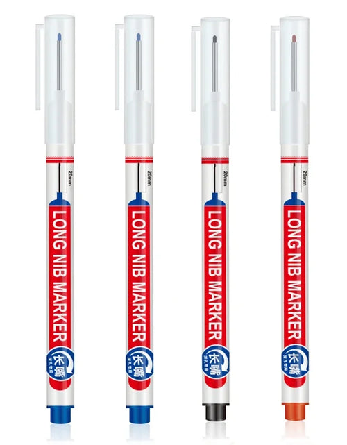 Load image into Gallery viewer, 4Pcs/Set 20Mm Long Nib Head Markers for Deep Hole and Metal Perforating Pen Waterproof Bathroom Woodworking Decoration Multi-Purpose
