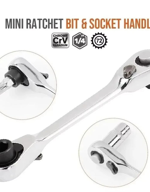 Load image into Gallery viewer, Mini Treble 1/4 Ratchet Wrench Double Ended Quick Socket Ratchet Wrench Screwdriver Hex Torque Wrenches Set 2In1 Spanner
