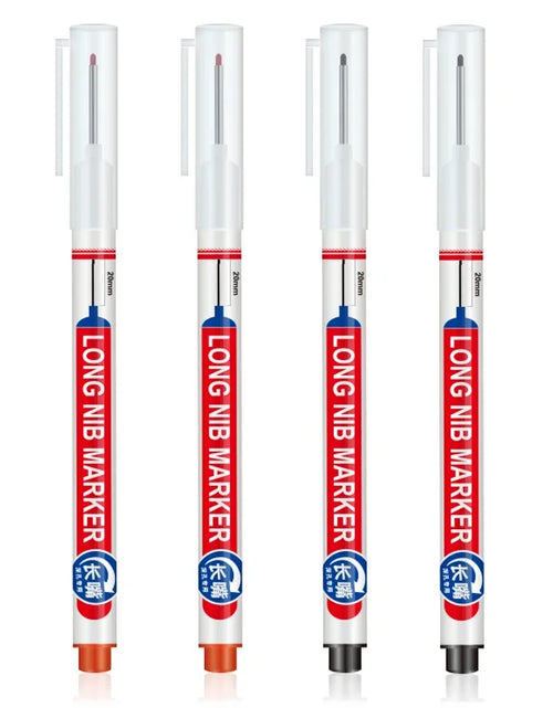 Load image into Gallery viewer, 4Pcs/Set 20Mm Long Nib Head Markers for Deep Hole and Metal Perforating Pen Waterproof Bathroom Woodworking Decoration Multi-Purpose
