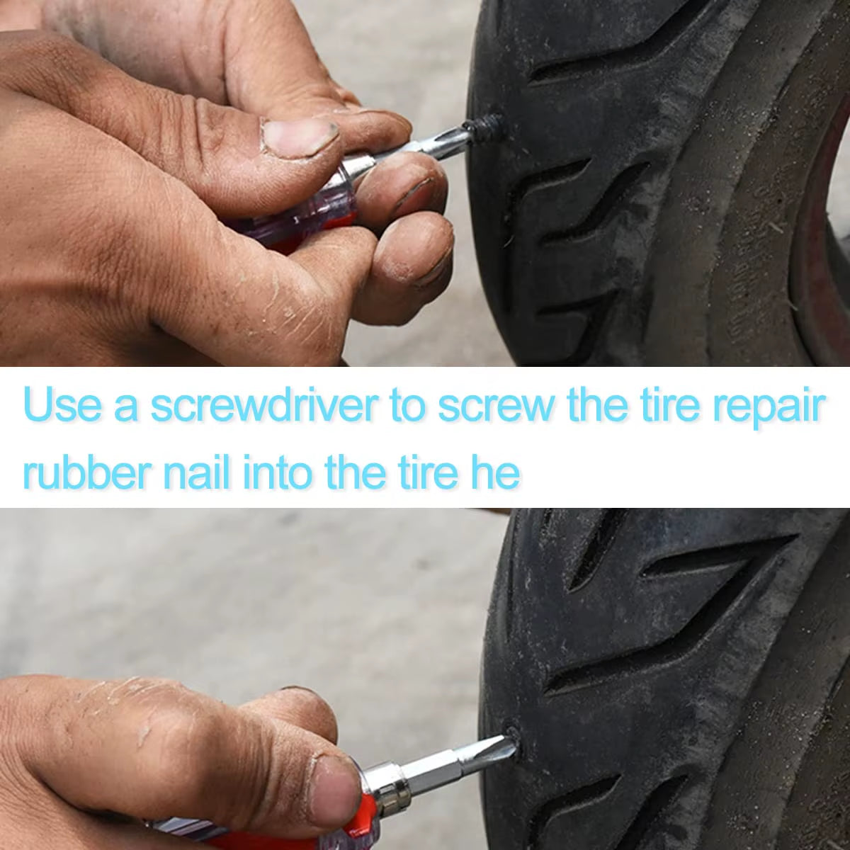 Tire Repair Rubber Screw Nail Auto Motorcycle Vacuum Self-Service Tyre Puncture Repair Screws Fast Tool for Car Truck Tractor Wheel