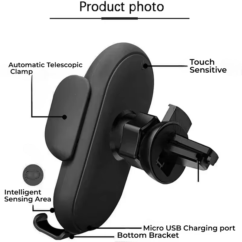 AutoGrip Wireless Car Charger – Infrared Sensor Mount & Fast Charging Stand for iPhone & Samsung