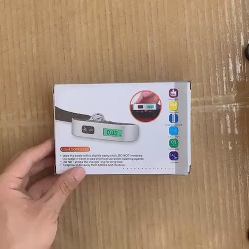 Load and play video in Gallery viewer, Portable Digital Scale LCD Display 110Lb/50Kg Electronic Luggage Hanging Suitcase Travel Weighs Baggage Bag Weight Balance Tools
